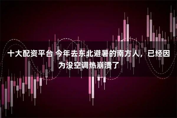 十大配资平台 今年去东北避暑的南方人，已经因为没空调热崩溃了